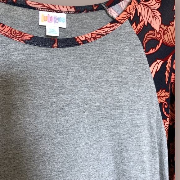 LuLaRoe Pullover Leaf Pattern Long Sleeve Top Comfy Curvy Plus Size 2X Leaves - Picture 4 of 7